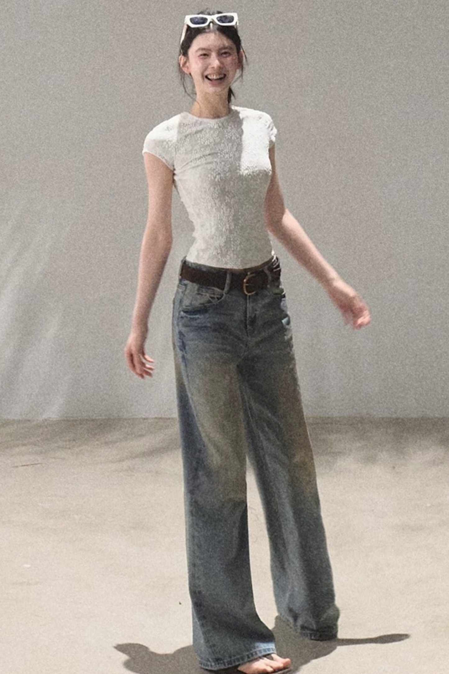 Lace Splice Short Sleeve Top