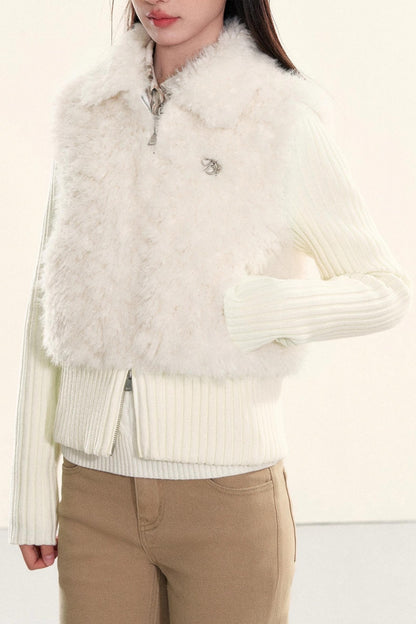 Velvet Fur Patchwork Jacket