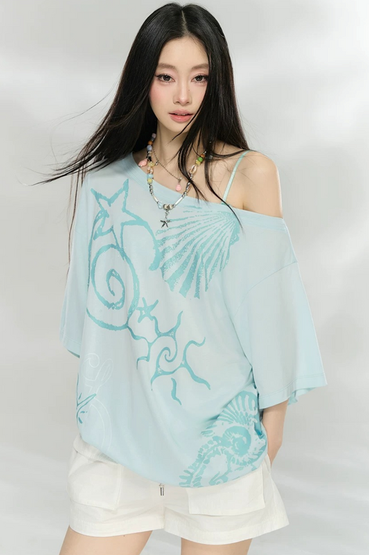 Ocean Print Modal Top