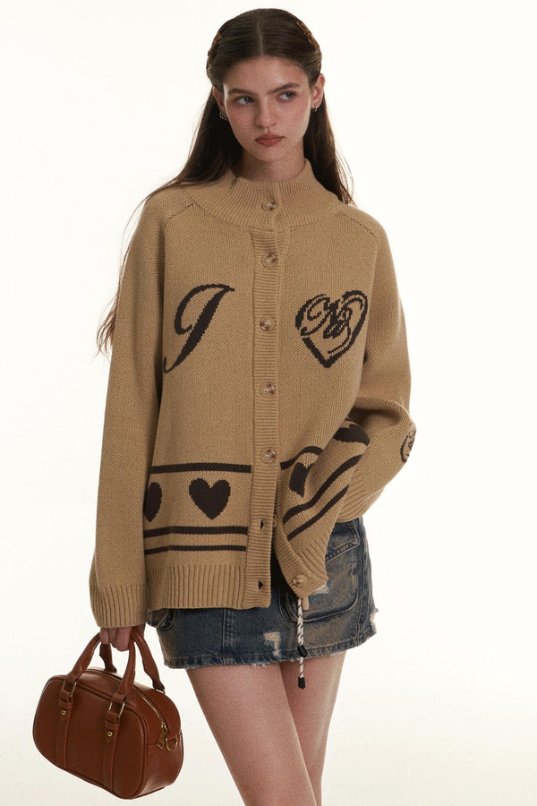 Vintage Nordic Love Jacquard Cardigan