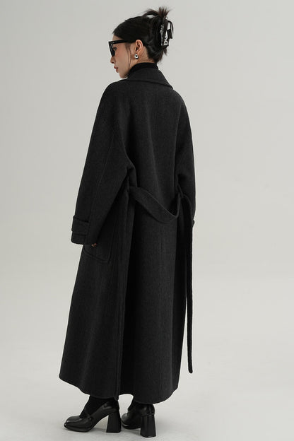 Stand-Up Wool Long Coat