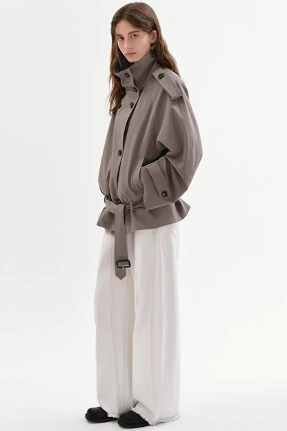 Minimalist Drape Wide-Leg Jeans