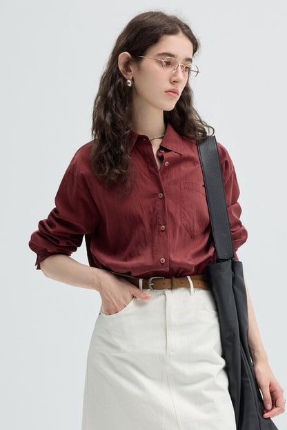 French Vintage Ancola Red Shirt Set-UP