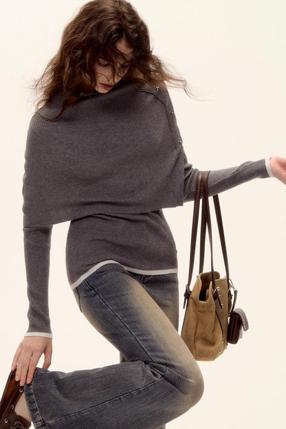 Wool Color-Block Top Set