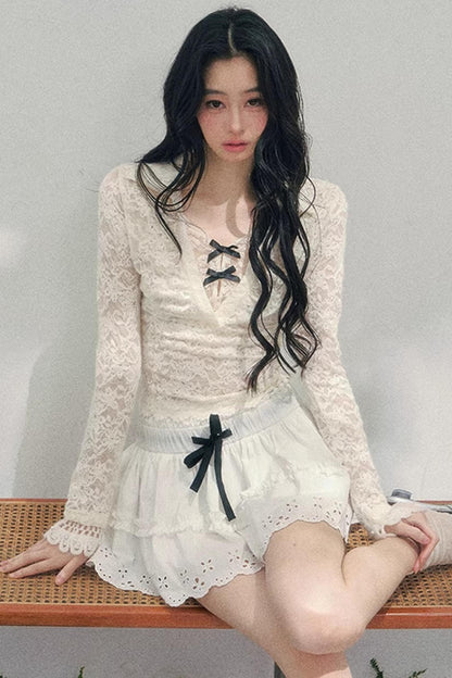 Blurred Focus Lace Top