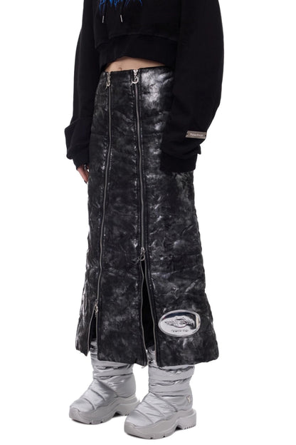 Space Black Quilted Skirt