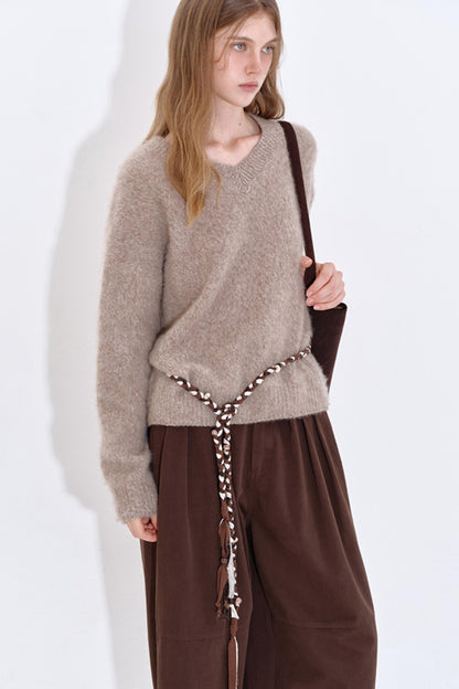 Soft Cloud Wool V-Neck Top