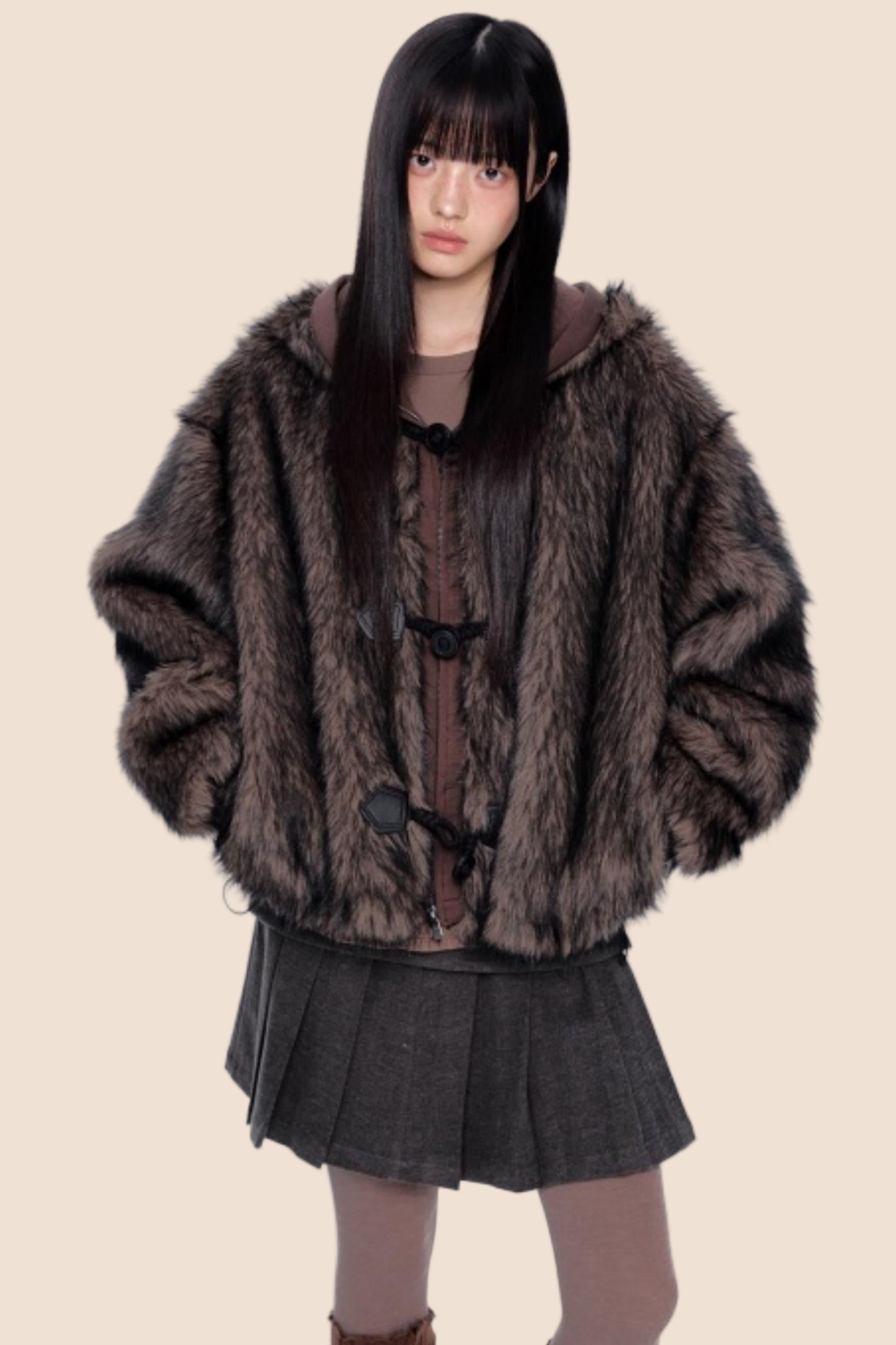 Faux Fur Hooded Jacket