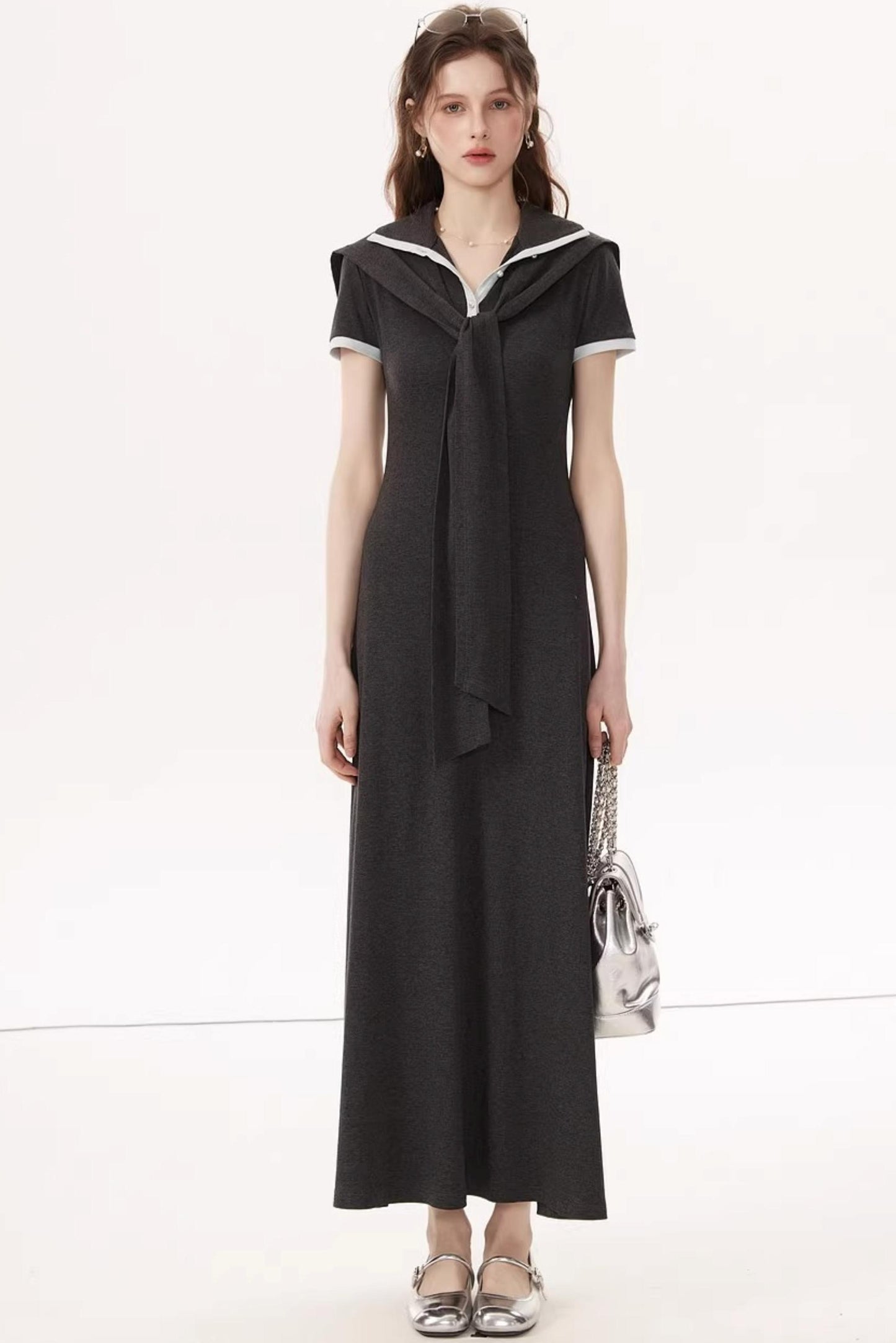 Lyocell Tencel V-Neck Dress