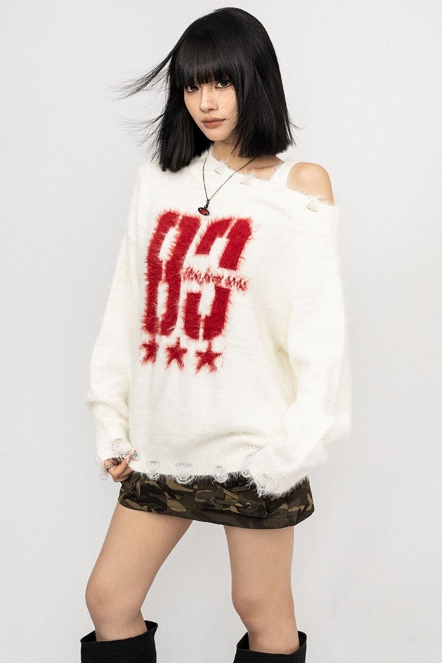 Vintage Crew Neck Knit Sweater