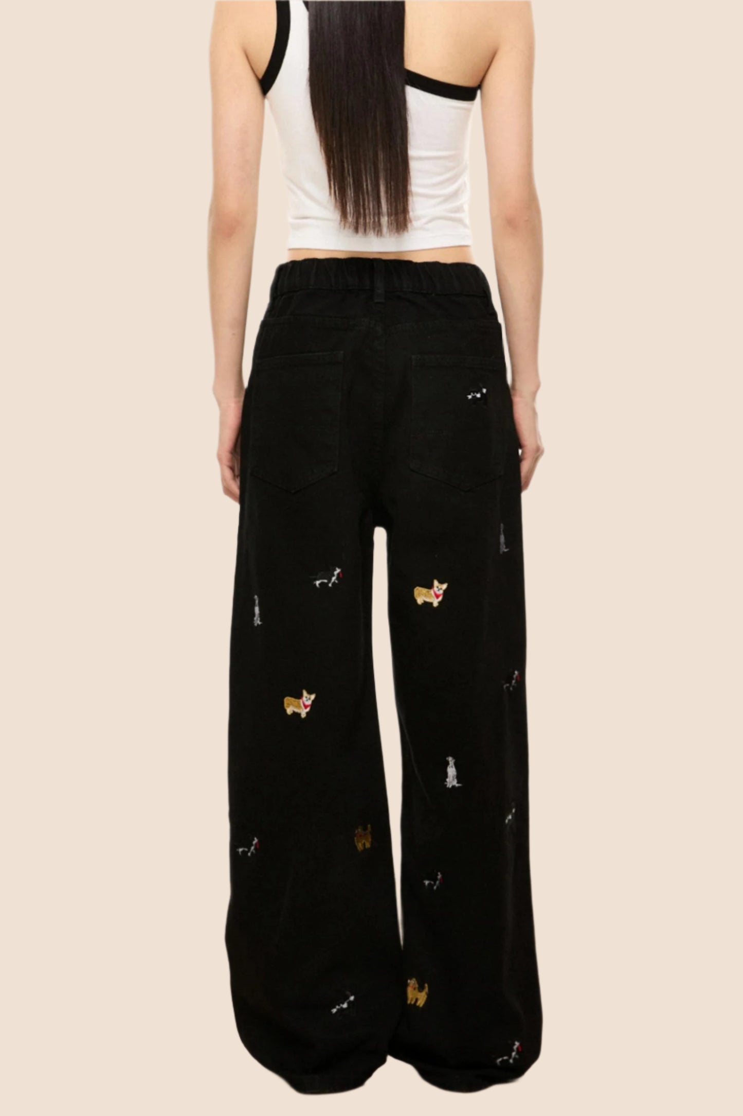 Vintage Embroidered Loose Fit Jeans
