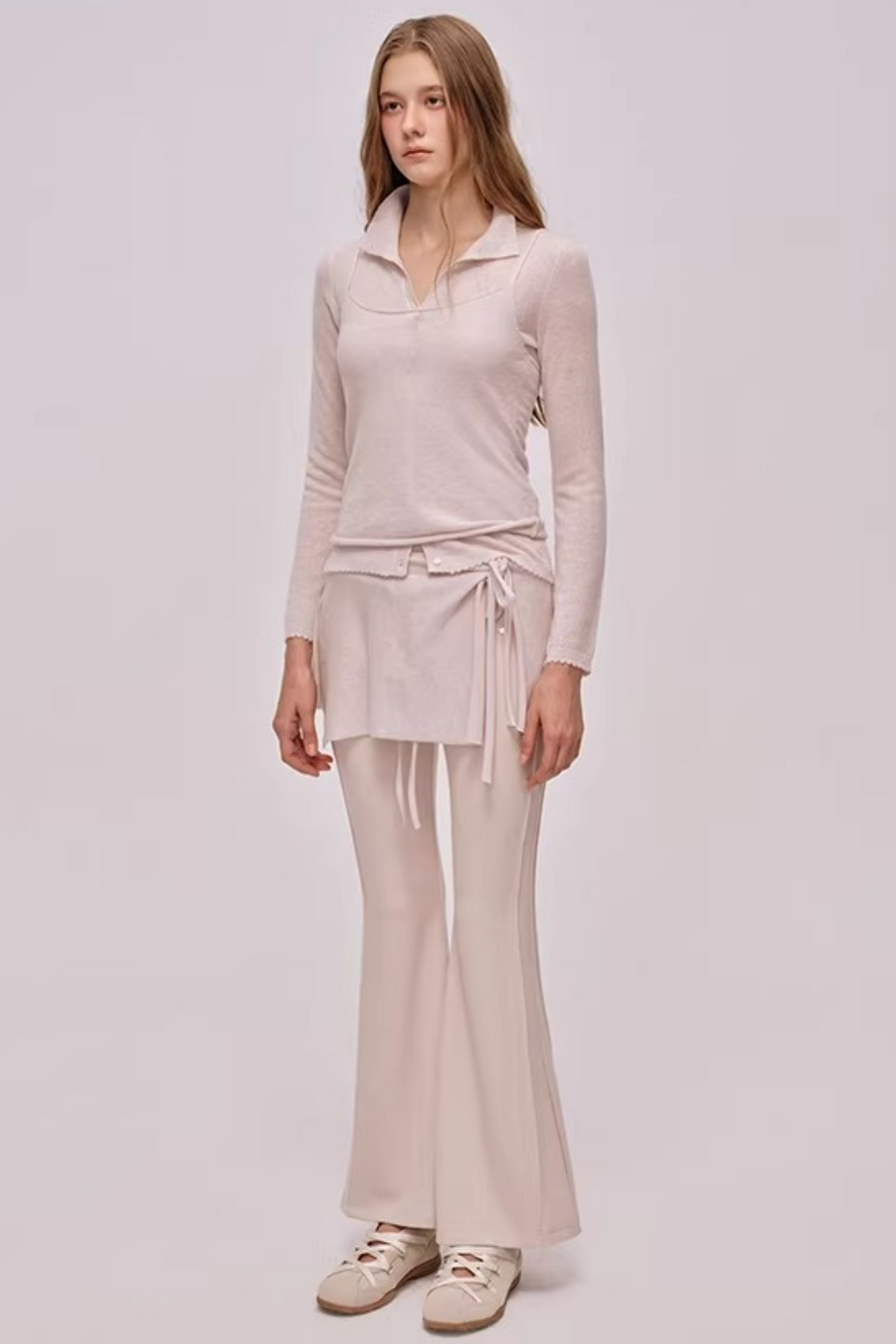 High-Waisted Ribbed Flared Pants