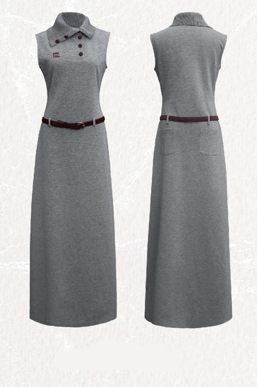 Gray Dream Polo Neck Dress Set-Up