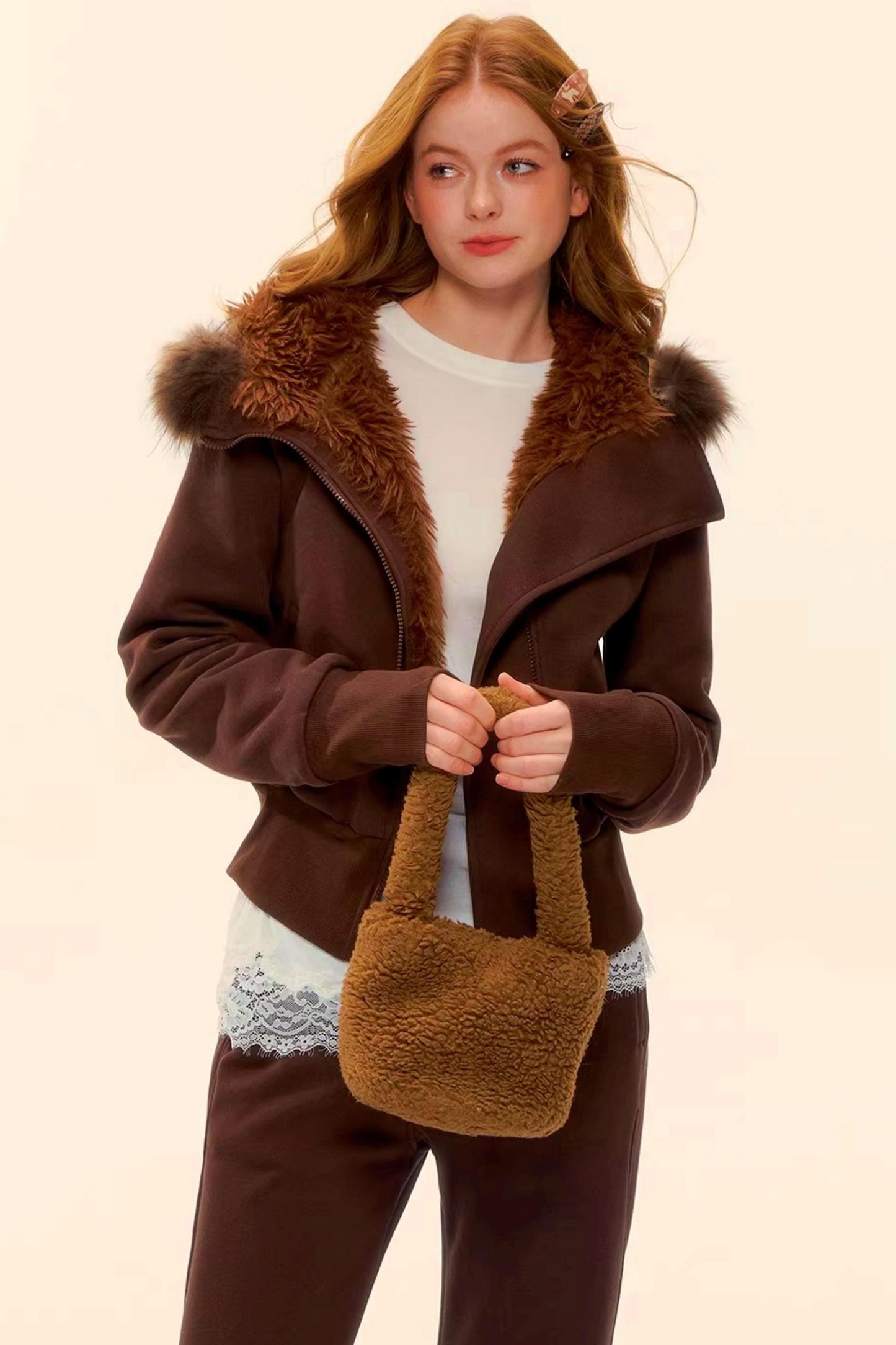 Retro Fleece Hooded Jacket Set-Up