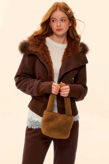 Retro Fleece Hooded Jacket Set-Up