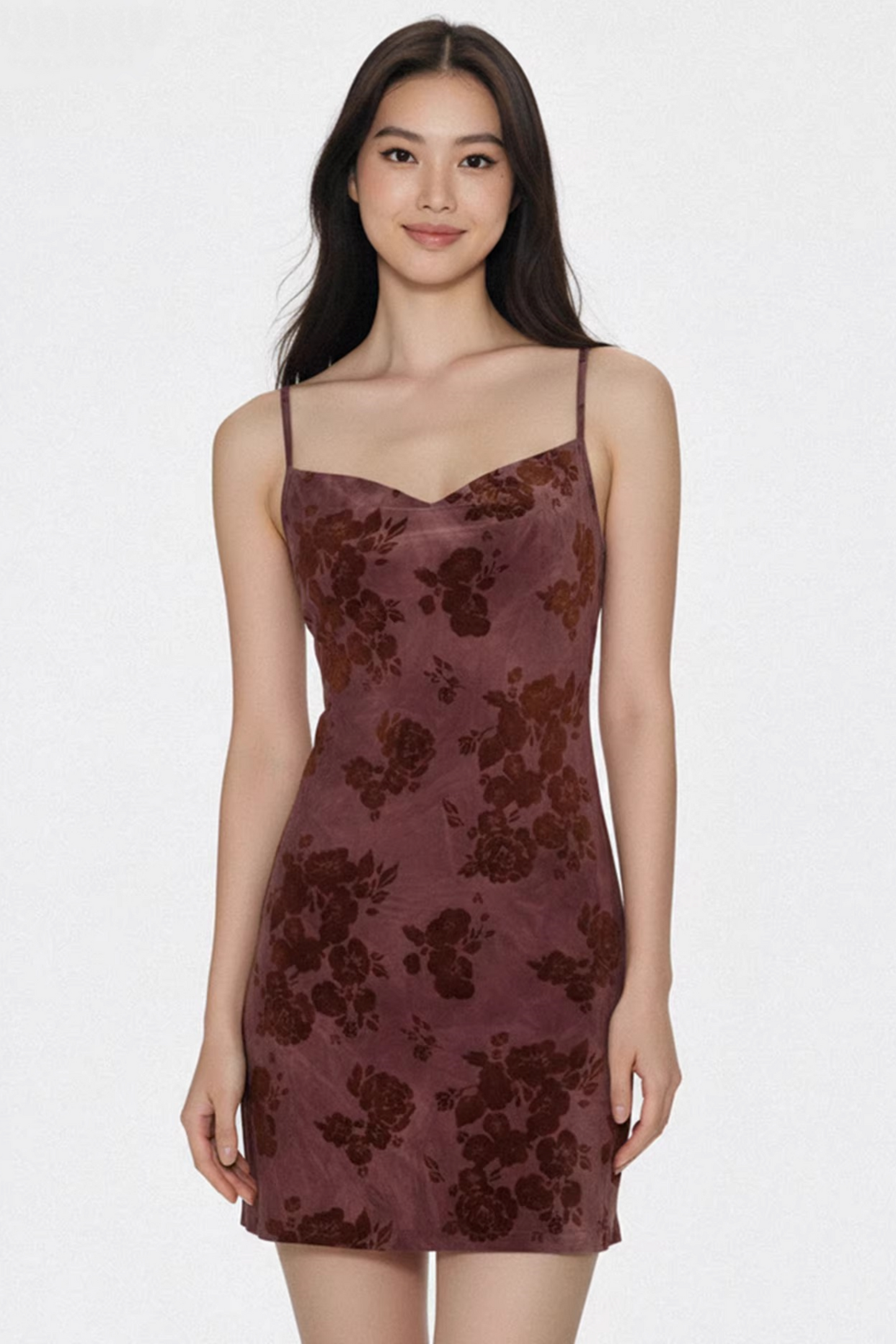 Retro Velvet Print Dress