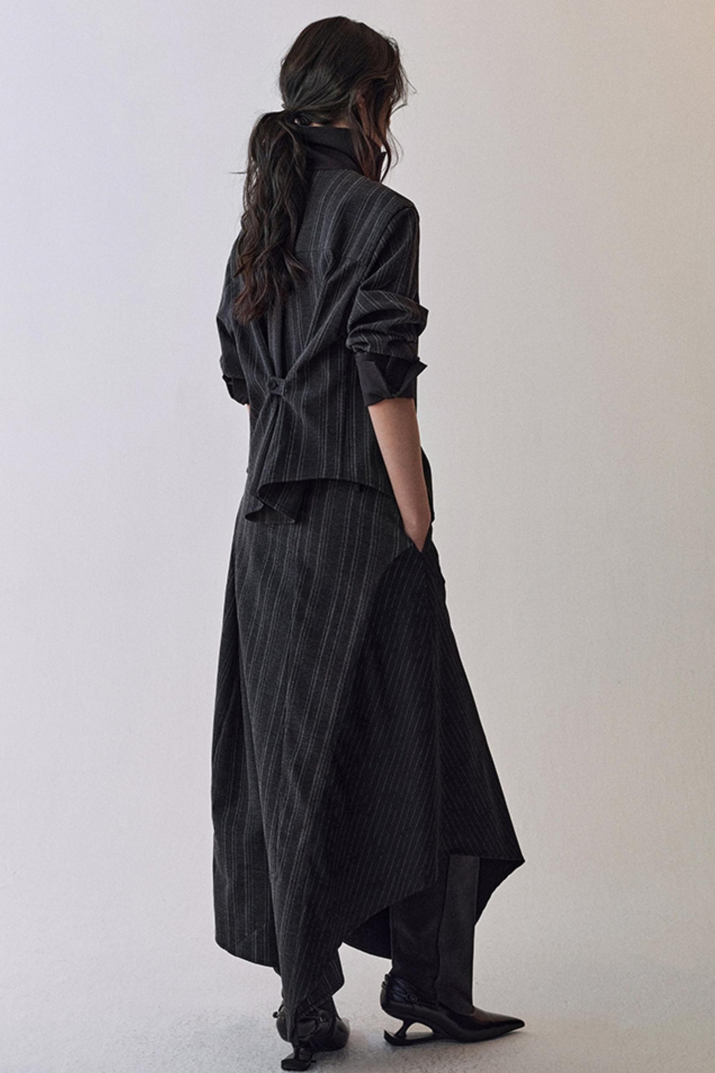 Striped Color-Blocking Shirt Set-Up