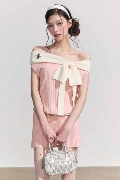 Chic One-Shoulder Bow Tie Mini Dress