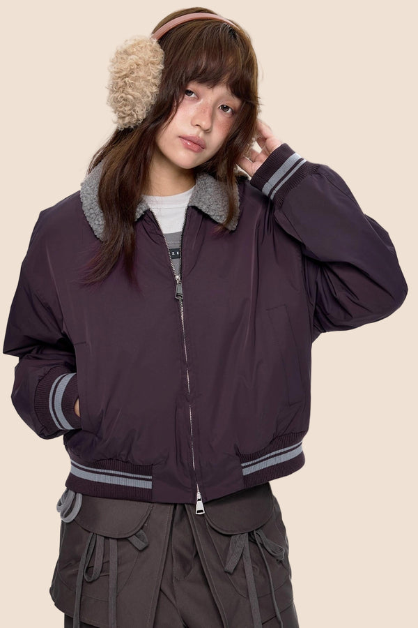 Vintage Woolen Lapel Padded Jacket