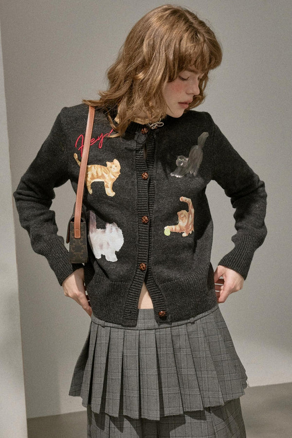 Sweet Kitten Knitted Cardigan