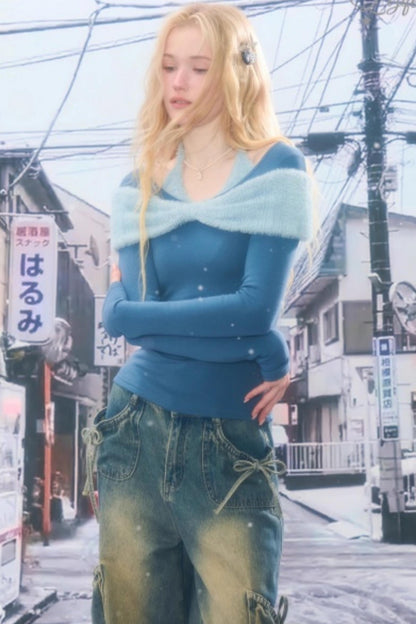 Bow-Knot Knitted Halter Top