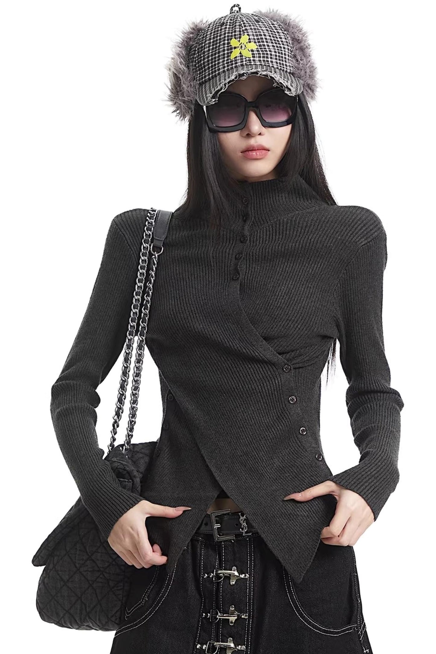 Retro Plaid Plush Ski Cap