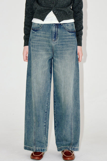 Retro Distressed Denim Pants