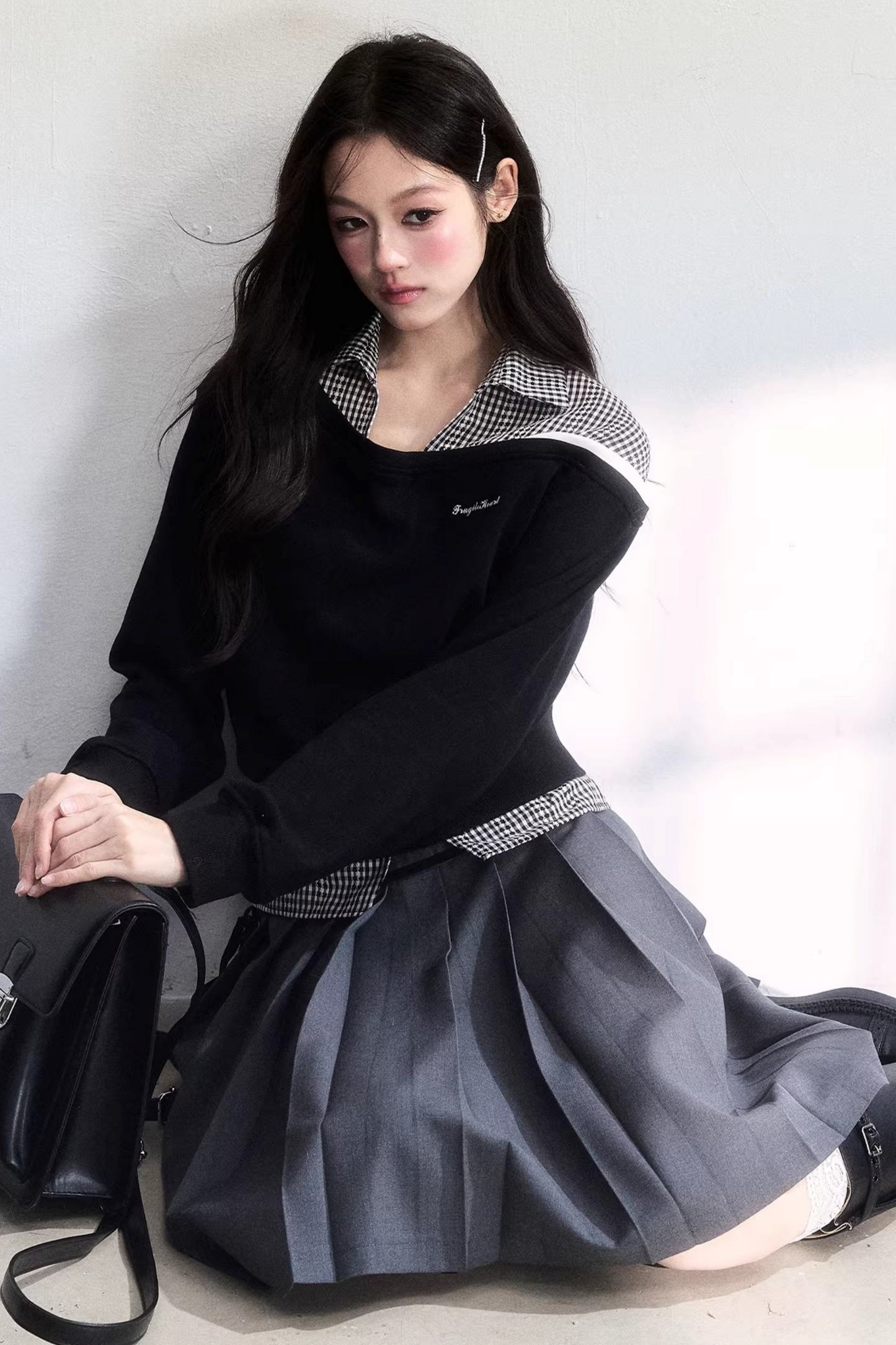 Retro Plaid Pleated Skirt