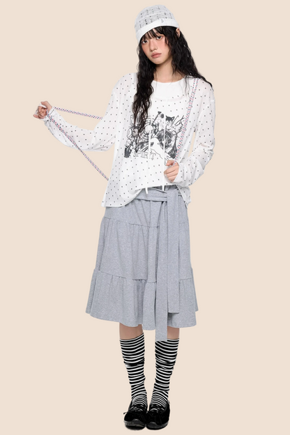 Camiseta de manga larga con estampado de estrellas