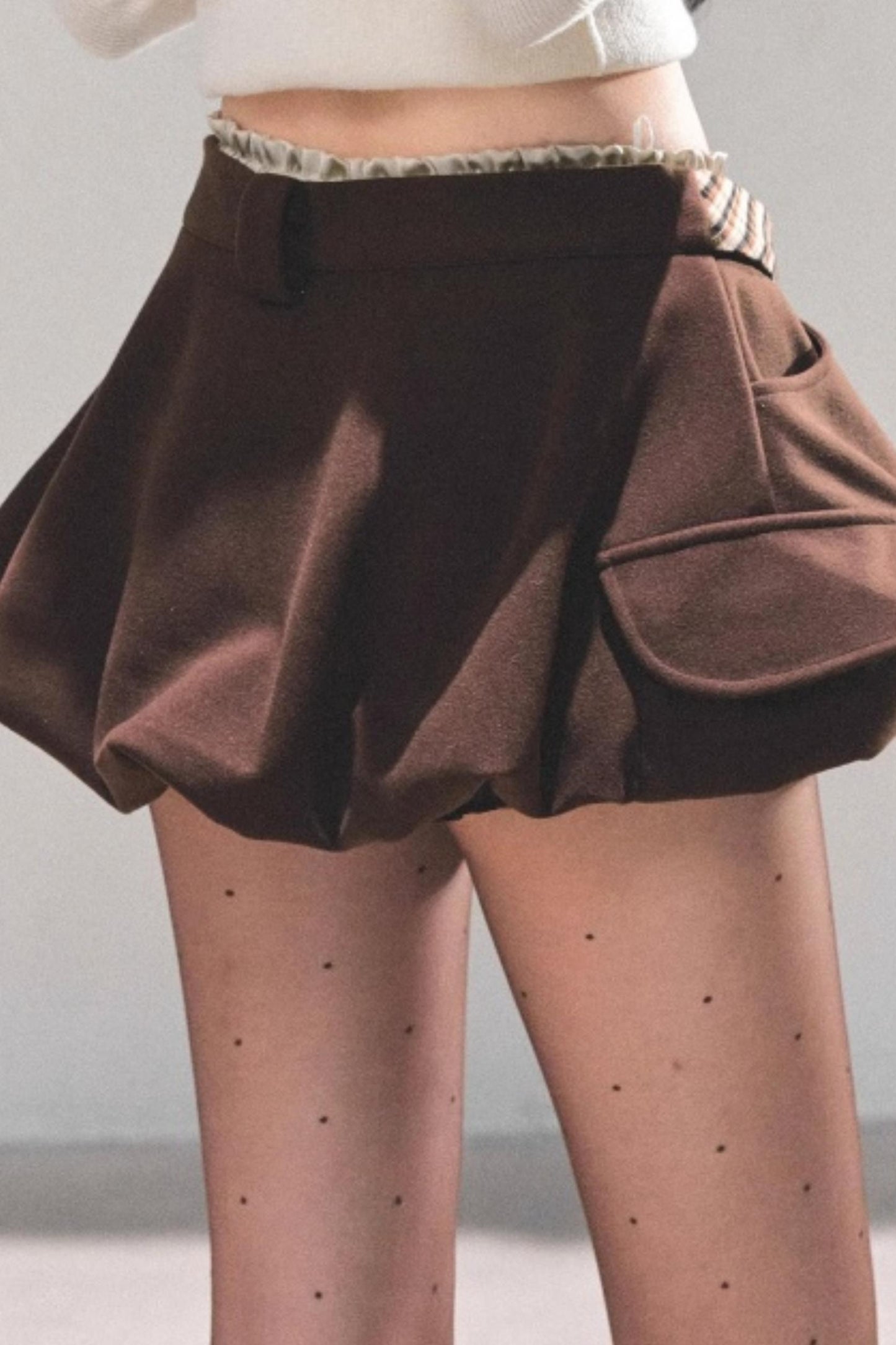 Plaid Floral A-Line Skirt