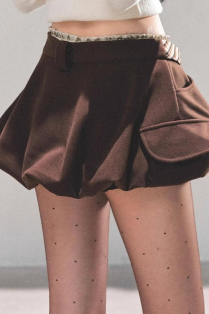 Plaid Floral A-Line Skirt