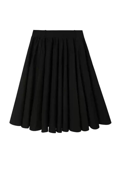 Solid Color Pleated Umbrella Skirt