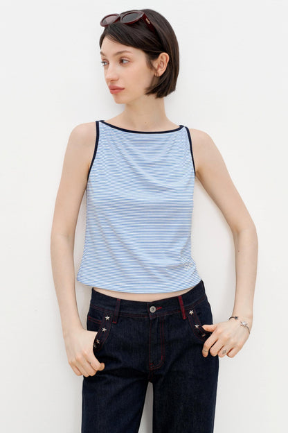 Blue Stripe Asymmetrical Tank