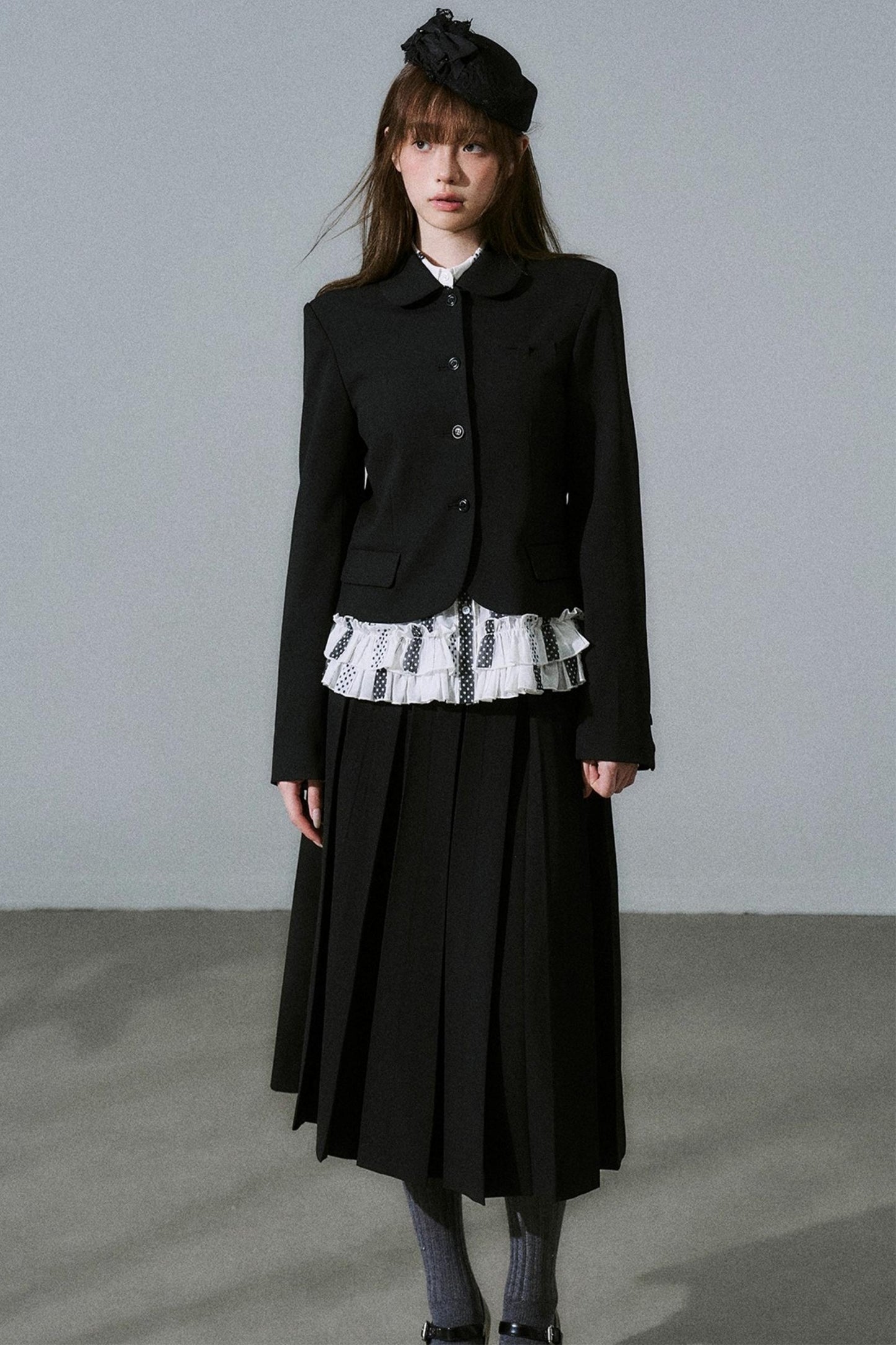 Japanese Girl Pleated Jacket Set-Up