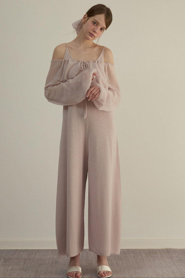 Pink Duo One-piece Pants Set-Up