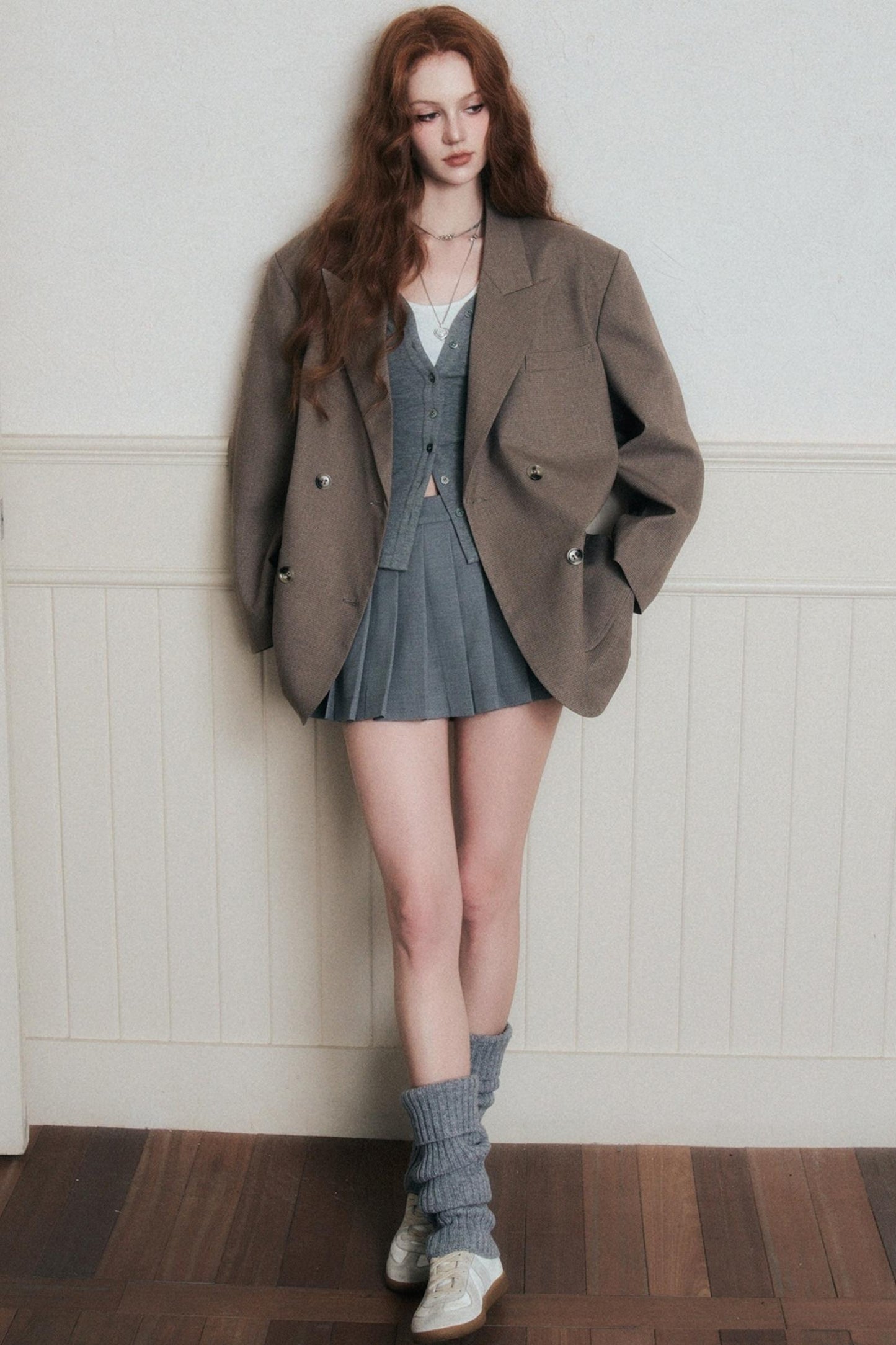 Timeless Grey Pleated A-Line Skirt