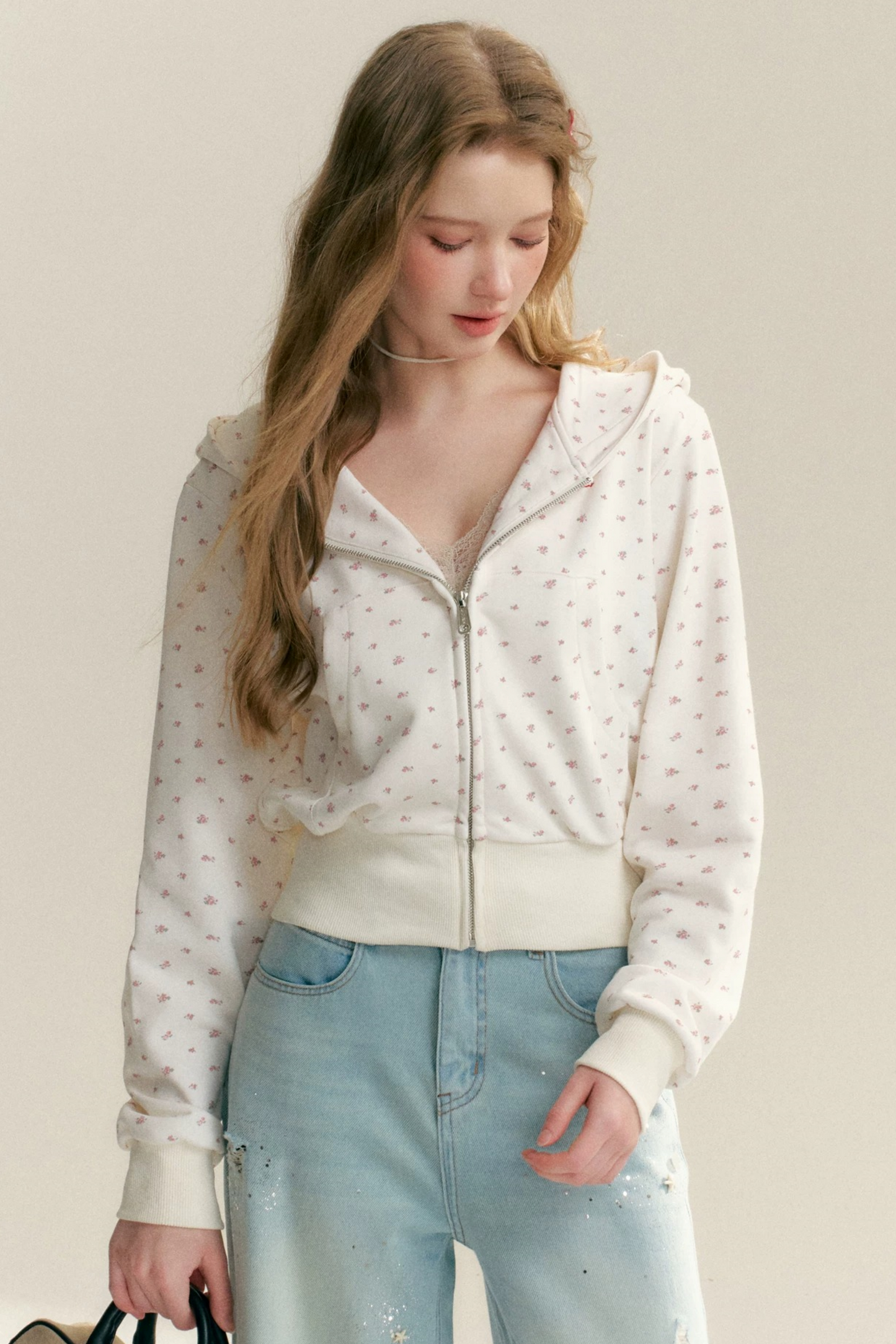 Floral Hooded Cardigan Jacket
