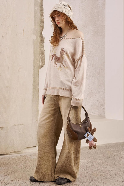 Leopard Split Wide Leg Pants