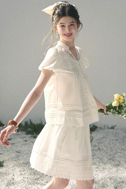 Moonlight Lace Top Two-Piece Set-Up