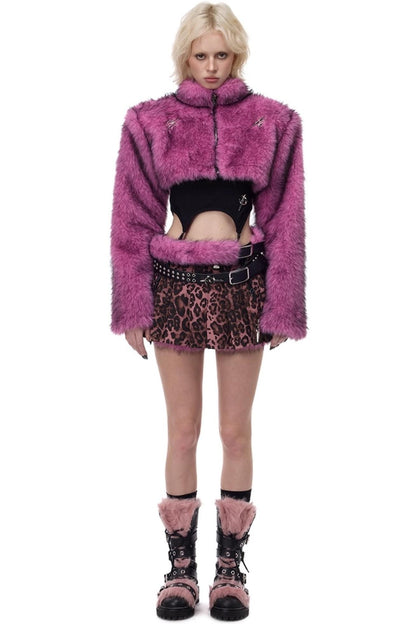 Pink Leopard Ultra-Short Skirt Pants