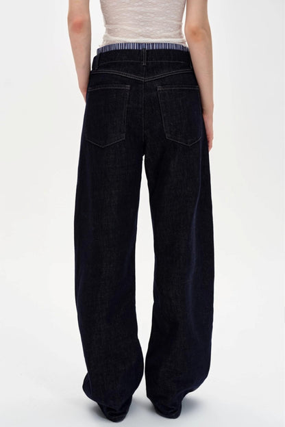 Cow Color Slim-Fitting Cotton Straight-Leg Pants