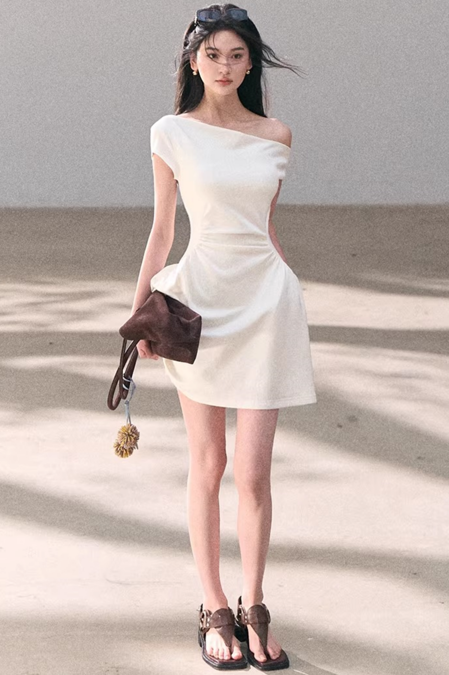 Lyocell Asymmetrical Lace Dress