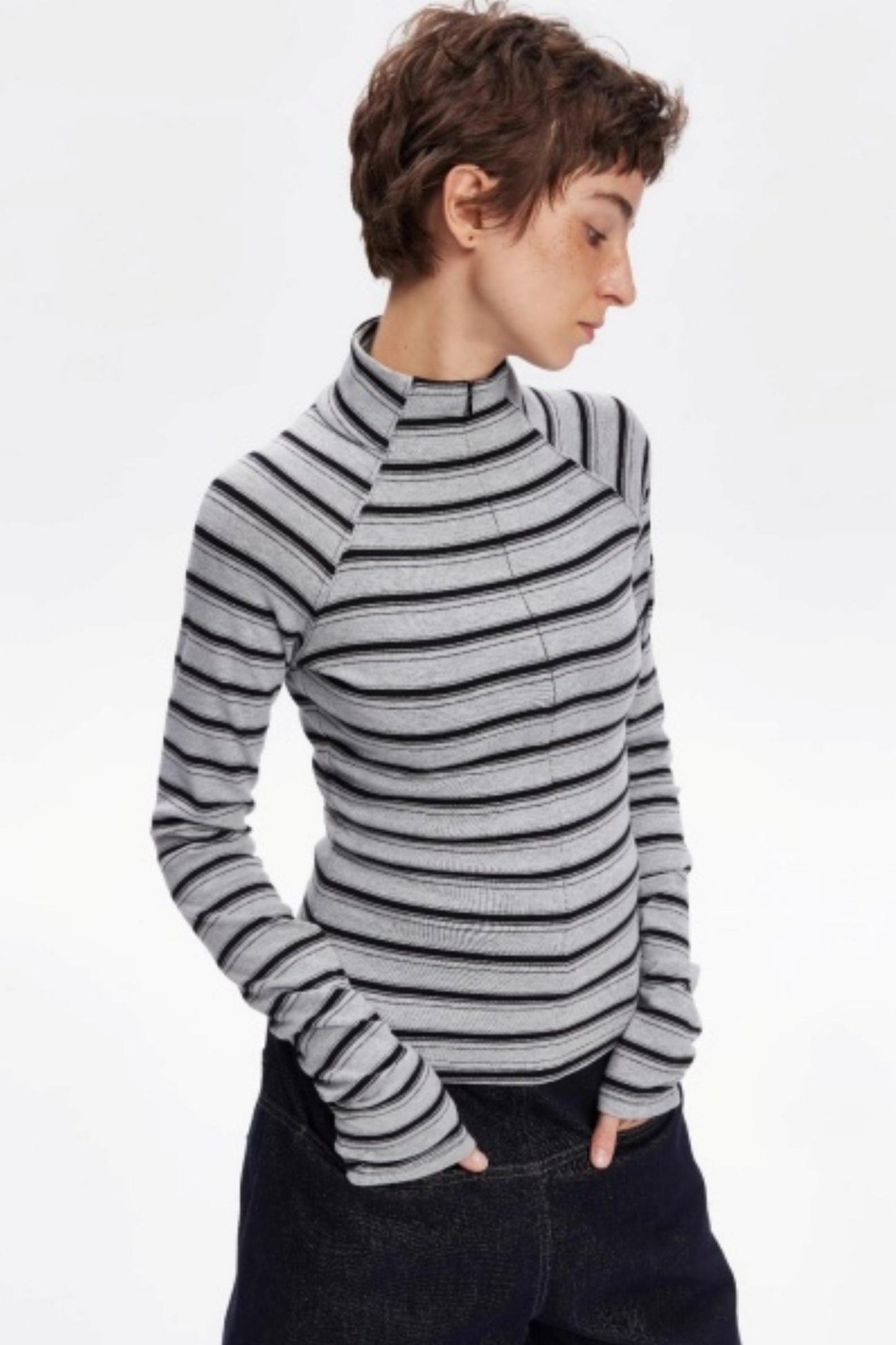 Vintage Striped Slim Knit Top