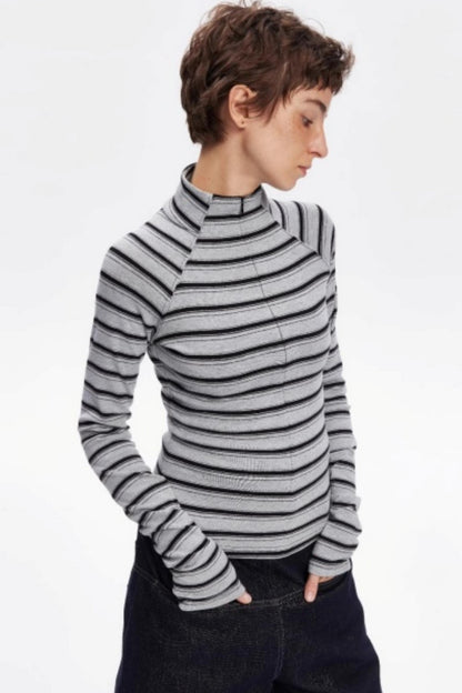 Vintage Striped Slim Knit Top