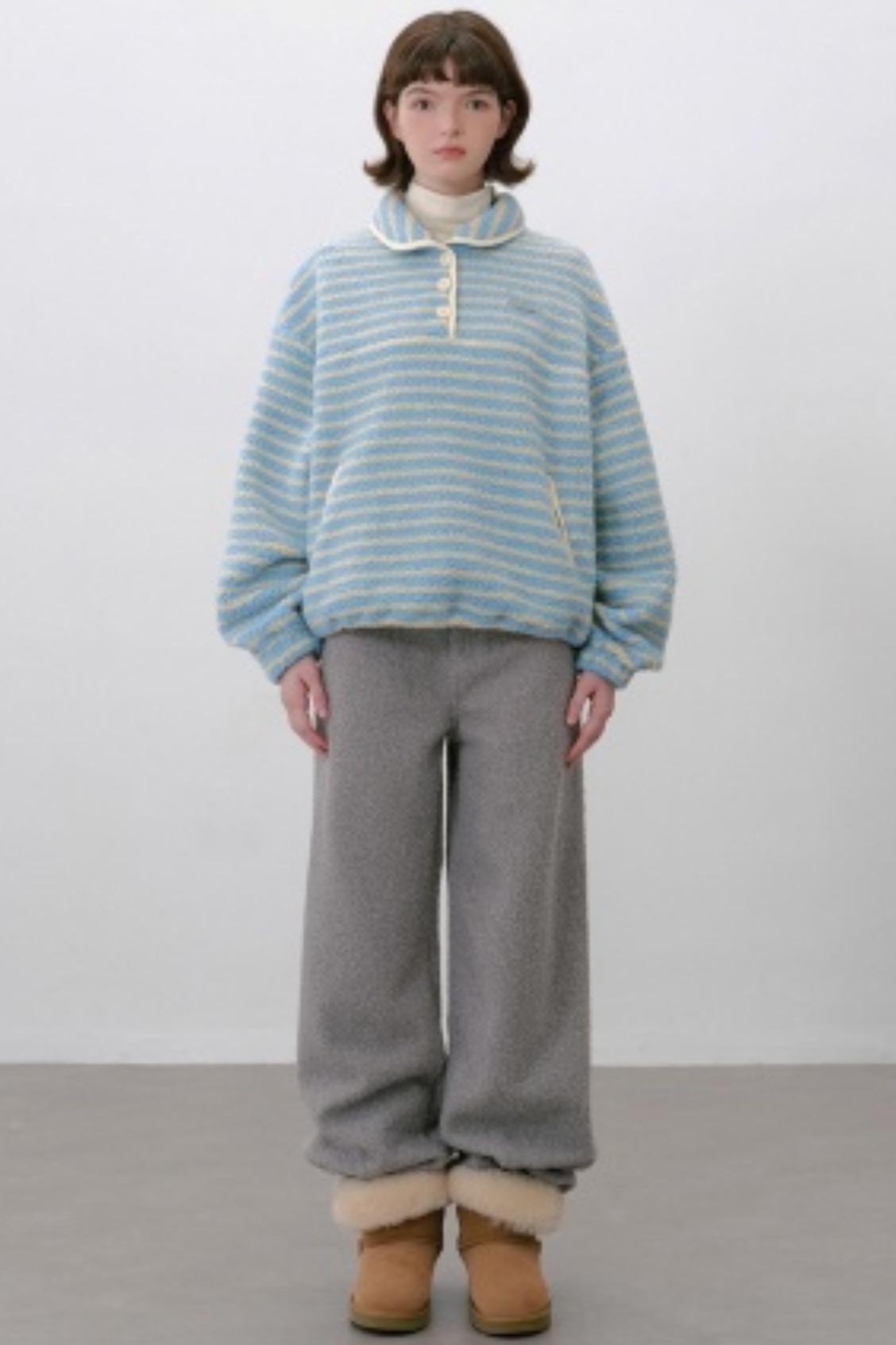 Thick Lambswool Straight-Leg Pants