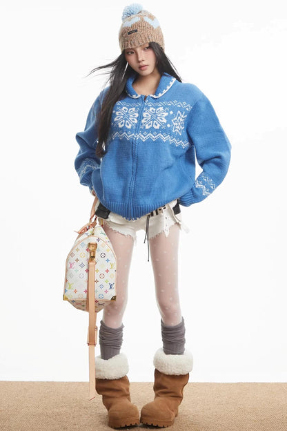 Fair Isle Snowflake Knitted Sweater