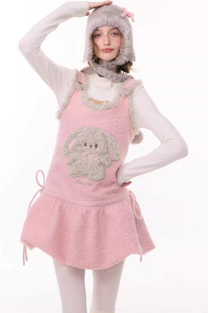 Pink Mist Plush Vest Dress
