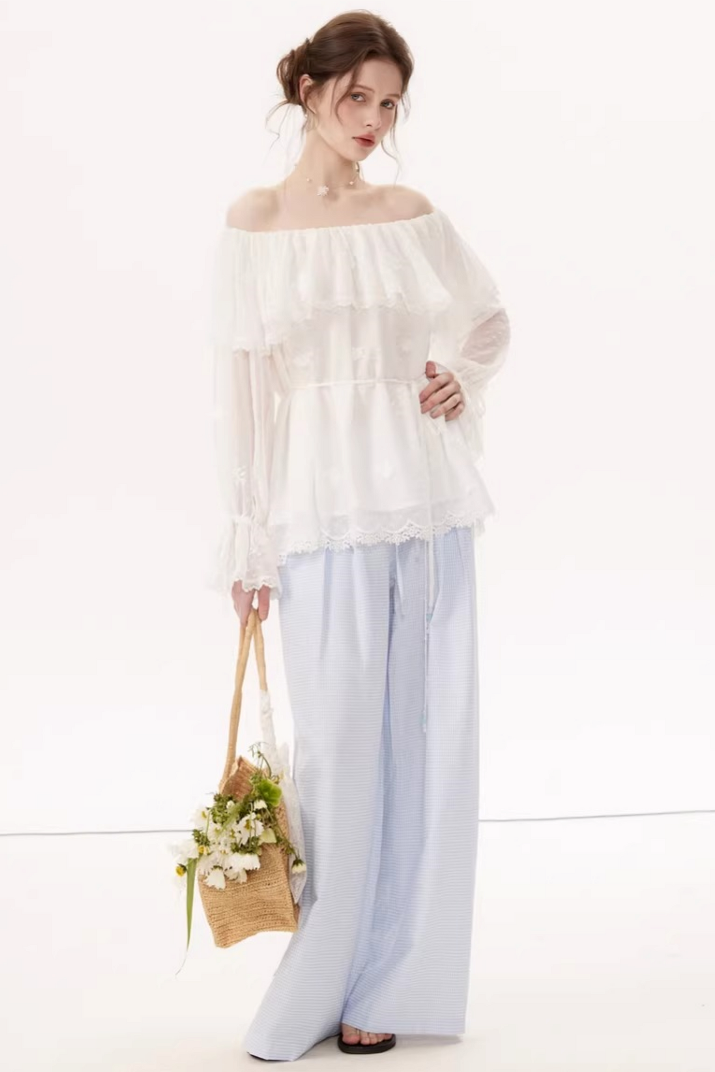 White Lace Off-Shoulder Top