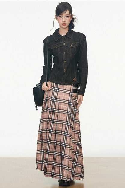 Denim Jacket Skirt Set-Up