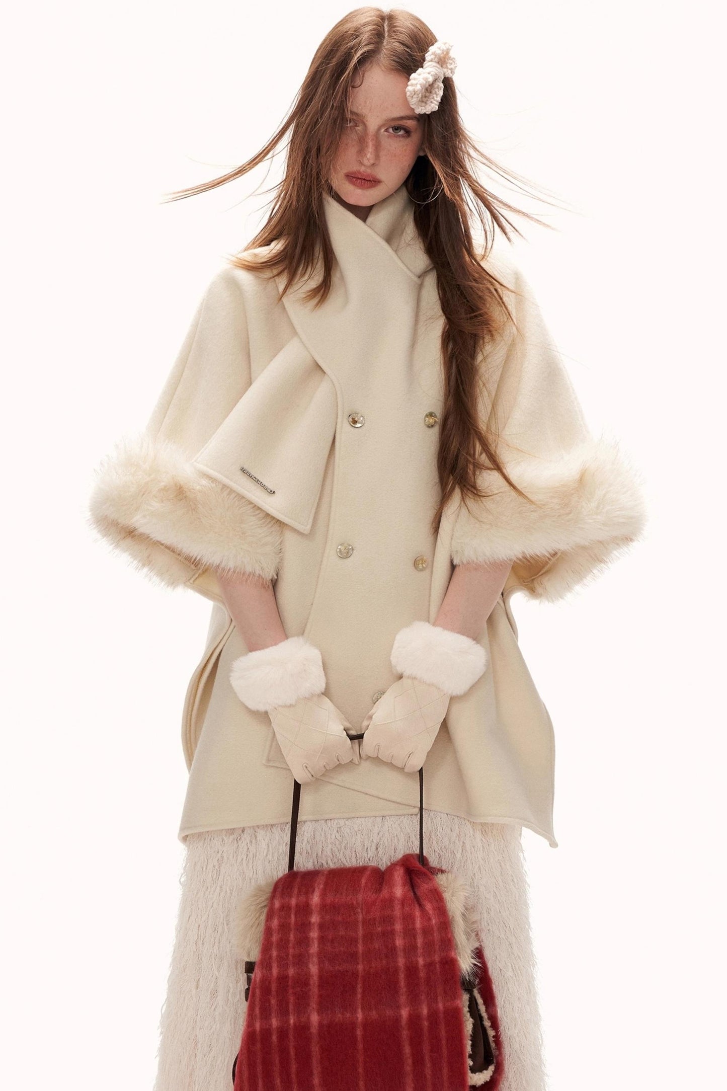 Scarf Fur Cape Coat